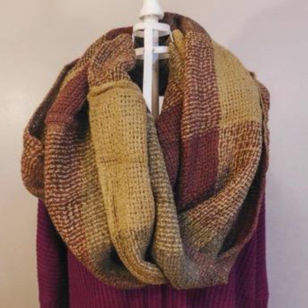 Plaid Knit Infinity Scarf